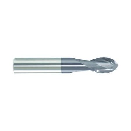 Morse Single End Mill, Ball Nose Center Cutting Stub Length, Series 5974T, 1564 Cutter Dia, 2 Overall 92375